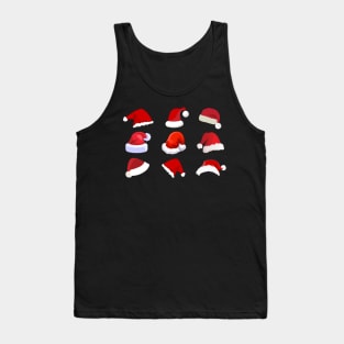 Santa Hats Collection: Get Into the Festive Spirit! Merry Christmas! Tank Top